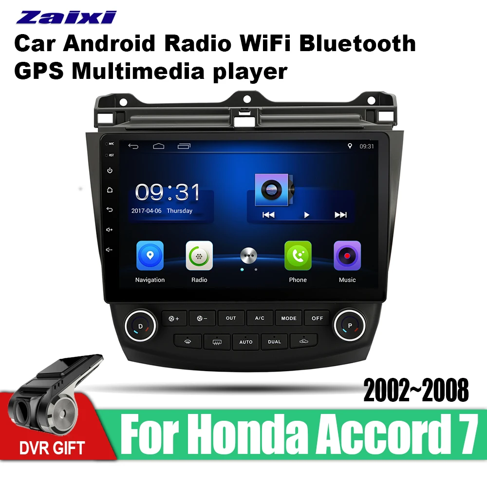 

ZaiXi Android Car 2 din multimedia GPS Navigation For Honda Accord 7 America 2002~2008 vedio stereo Radio audio video map video