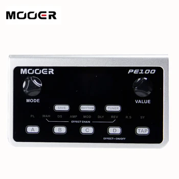 

NEW MOOER PE100 Guitar Portable multi effects processor LCD display pedal Effect pedal 40 drum patterns and 10 metronomes