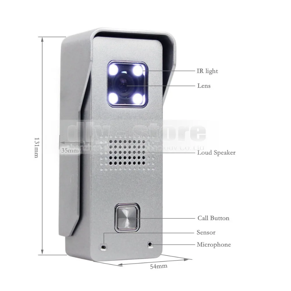 DIYSECUR 4 3 дюймов TFT цветной ЖК дисплей из алюминиевого сплава CCD камера видеодомофон