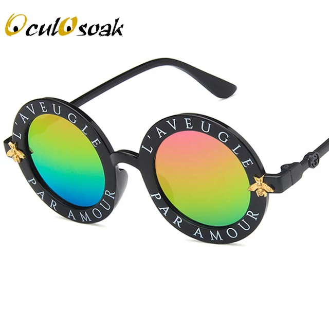 Steampunk Bee Kids Sunglasses Boys Girls Luxury Vintage Children Sunglasses Round Sun Glasses Oculos Feminino Accessories colorful