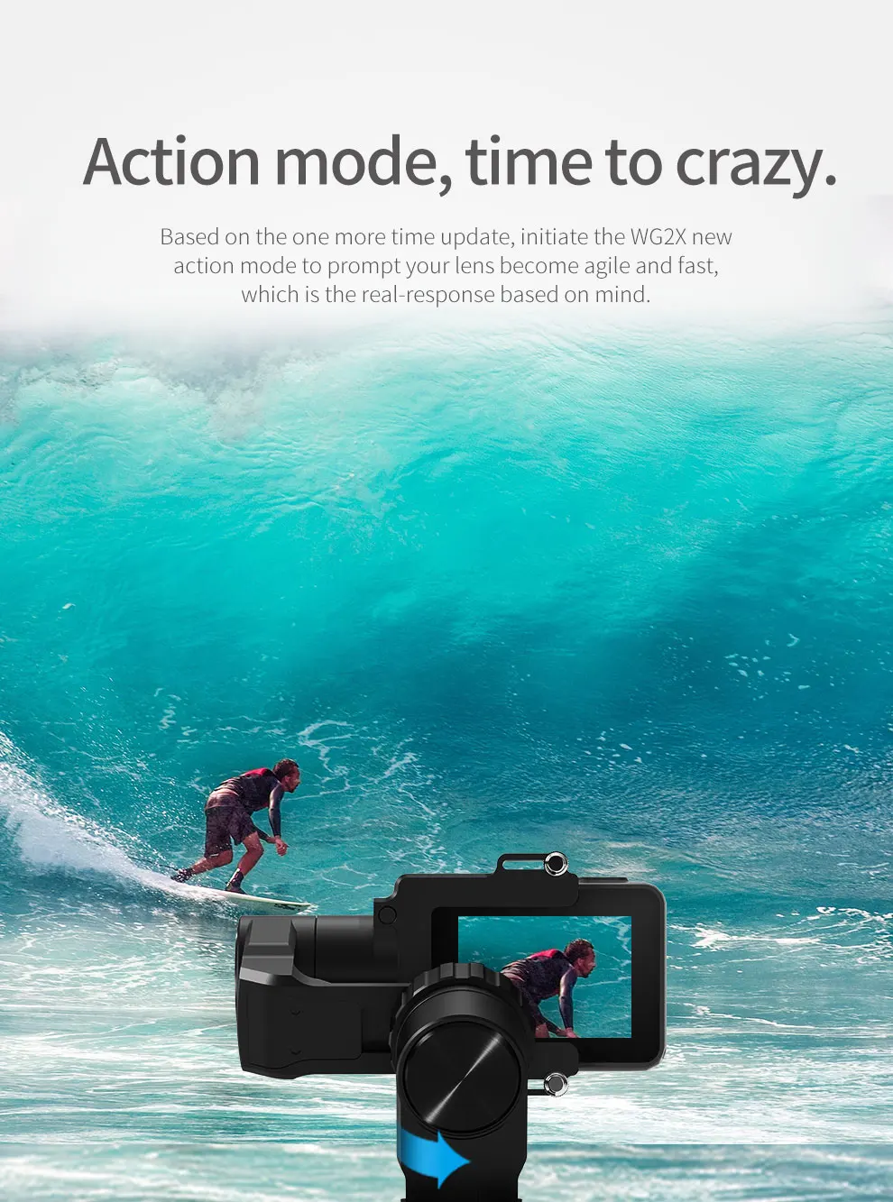 Feiyu FY WG2X Splashproof Wearable 3 Axis Gimbal dslr stabilizer with 360 Degree Panning with Gopro Hero Session 7 5 6 4K PK WG2