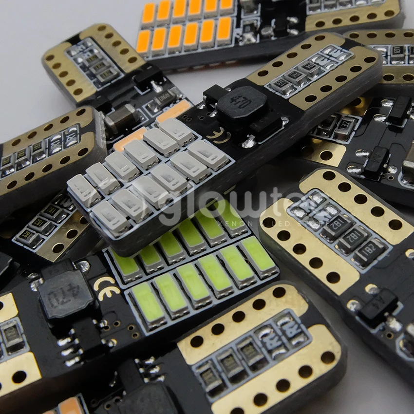 Оптовая продажа 100 шт. CANBUS T10 24smd светодиодная автомобильная лампа без ошибок 3014 12