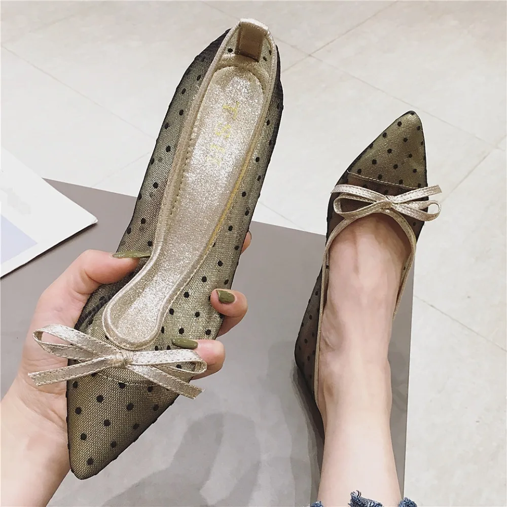 

spring PU Butterfly-knot comfortable soft new Basic Lace 2019 flat Slip-On fashion summer women Casual Rubber Lace-Up Pointed