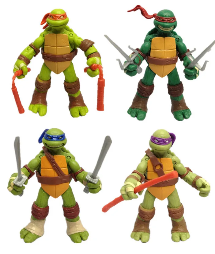 

Hot 4 Tortoise TMNT Joint Movable Doll Toy Cool Office Hand Model Exquisite Simulation Ninja Rafael Doll Birthday Party Gift