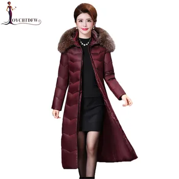 

Women Feather Down Jacket Winter High Quality 90% White Duck Down Overcoat Jurchen Fox Fur Collar Coat New Thick Warm Coat TTT17