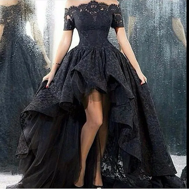 Shj348 Black Vestido De Noiva 2019 Gothic Wedding Dresses Ball