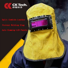 CK Tech. Сварочный шлем из воловьей кожи Сварочная маска Солнечная Авто Затемнение фильтр антибликовые линзы высокая термостойкость