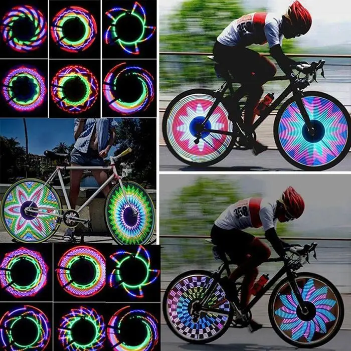 Светодиодный светильник для велосипедного колеса 16 Светодиодный светильник для велосипедного колеса мигающий светильник для наружного использования многоцветные детали для велоспорта