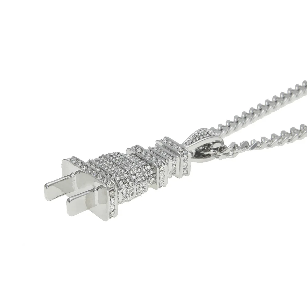 Мужское колье в стиле хип хоп с блестками|necklace chokers|crystal necklacegold silver |