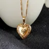 Heart allah pendant Jewelry For Women 24K Gold Color Muslim Heart Allah Open Heart Pendant Necklace With Chain 4