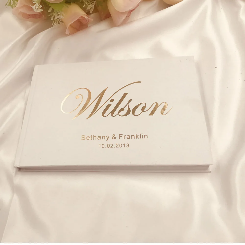 Personalized Gold Wedding Guest Book Alternative Rustic GuestBook A5size Custom Gift for Couple Rustic Wedding Guestbook  Couple6