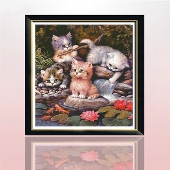 

DIY 3d diamond embroidery with Full Layout square picture cat diamond painting kinderen cross stitch mosaic pattern kits animals