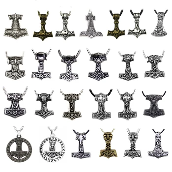 

35 StyleS Thor Hammer Necklace MJOLNIR NORSE VIKING GOD Pendant Thor's Hammer MYTHOLOGY New Pendant Jewelry for Women Men Gifts