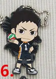 1 шт. аниме брелок карасуно Haikyuu! Syouyou Daichi kageyama школьный волейбол конкурс смолы подвесные брелоки llavero - Цвет: 6