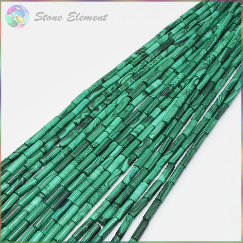 

AA Quality Natural Malachite Round Tube Beads 4x12mm 33Beads/Strand