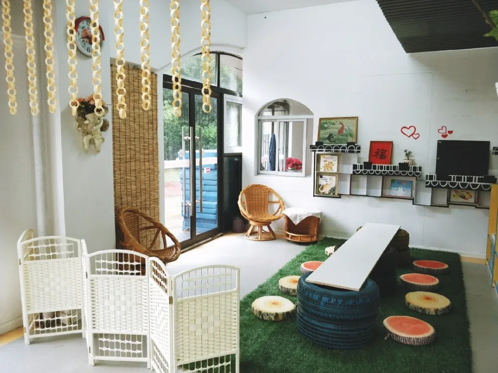 room divider screen hand-woven bamboo curtain hanging decoration 10Pcs for kindergarten farmhouse music area corner partition