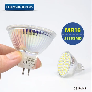 

10 x Full Watt Heat-Resistant Class Body MR16 6W 9W LED Spotlight AC 220V 3528 SMD 44 60 LEDs lamp 550-600lm Bulb For lighting