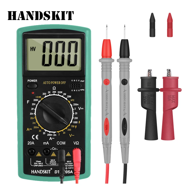 

Handskit 2000 Counts Digital Multimeter Portable Multimeter AC/DC Voltage Meter DC Ammeter Resistance Tester Test Tool
