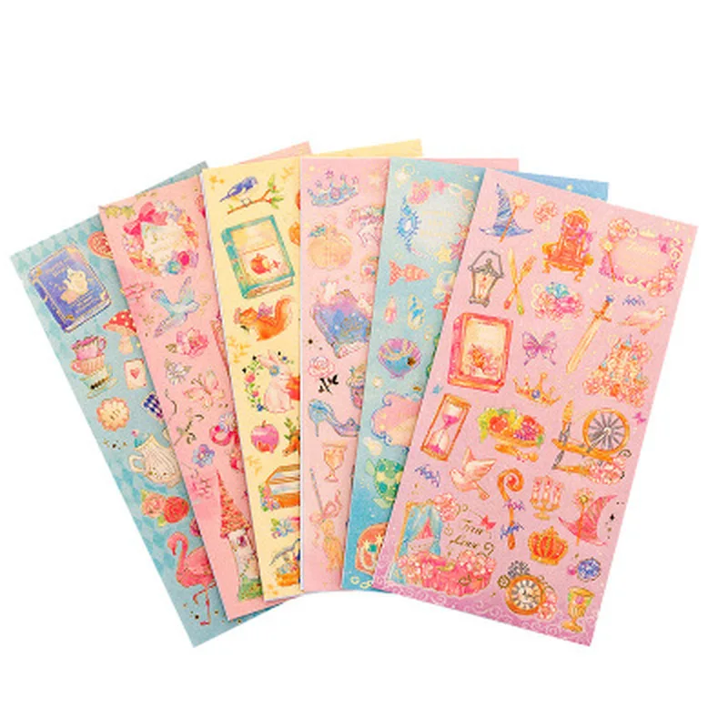 1pcs Hot stamping Cute Sticker Custom Stickers Personalized Sticker Cute Stationery Student Stickers Scrapbooking Art Supplies