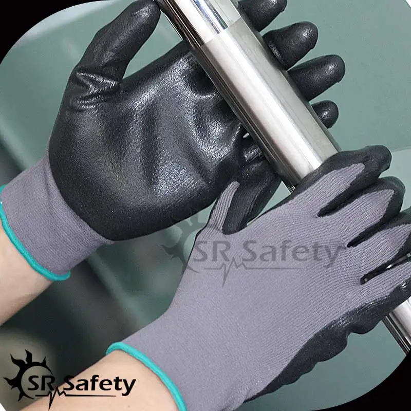 

SRSAFETY 1 pairs super thin foam black nitrile gloves/working gloves safety