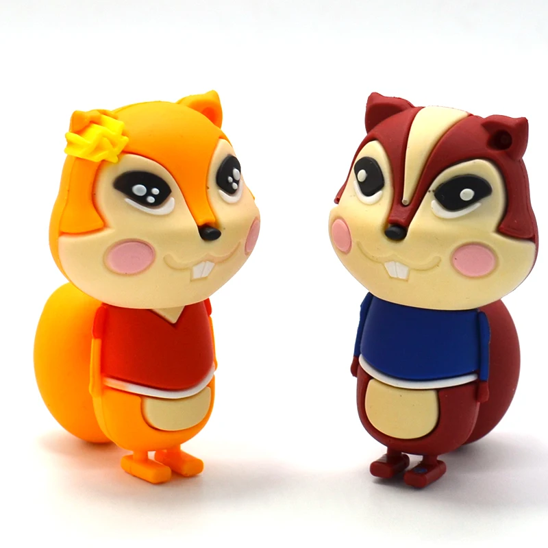 Мультяшный флеш накопитель с бурундуком белка флэш USB 8 г 16 32 на флэшке бесплатная