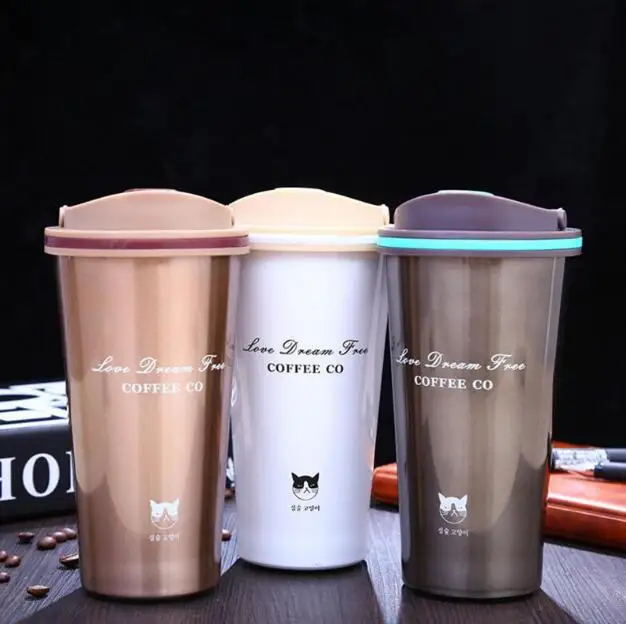 

500ML Thermos Mug Coffee Cup with Lid Thermocup Seal Stainless Steel vacuum flasks Thermo mug for Car Water Bottles