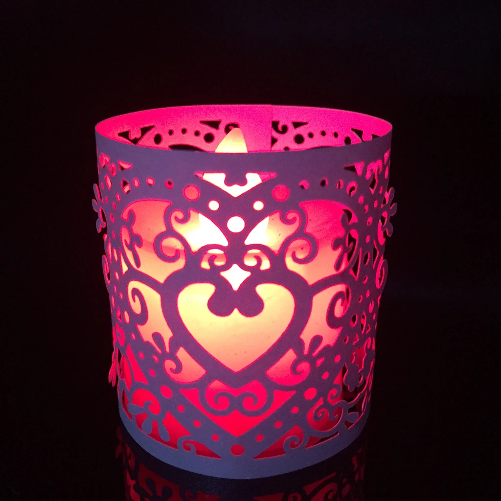 30pcs Cream Heart  Cut Tea Light Candle Holders Wedding Table Decor Hot