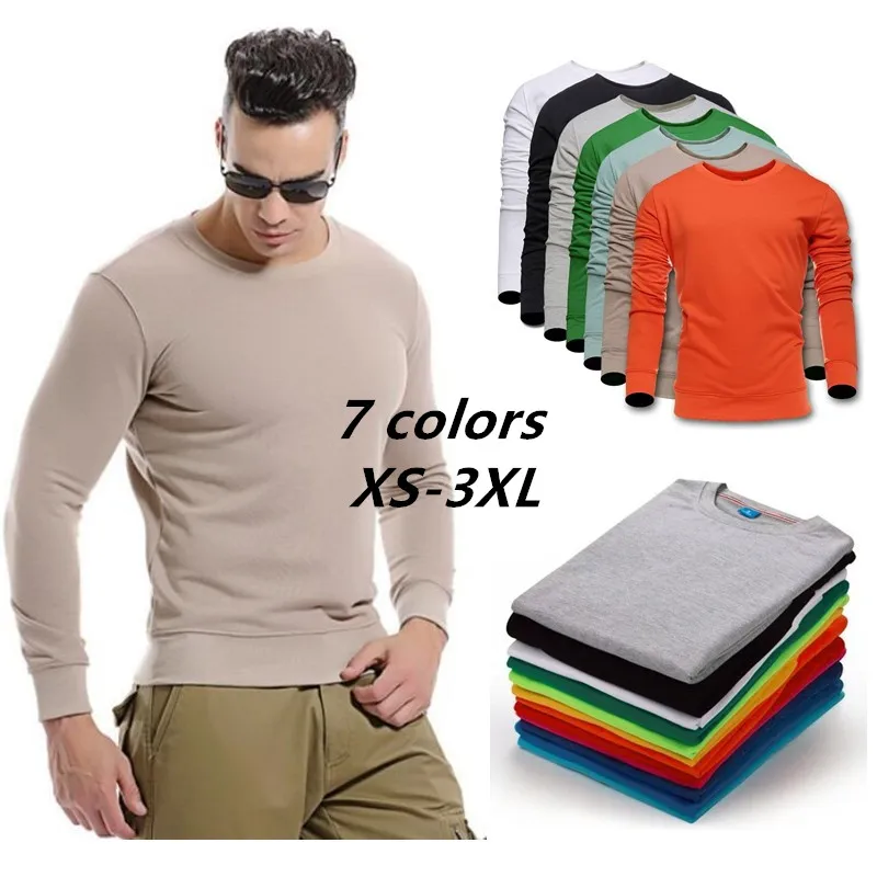

ZOGAA New men sweatshirt Casual streetwear Long sleeve round neck cotton padded pullover sweatshirt 7 colors Size plus XS-XXXL