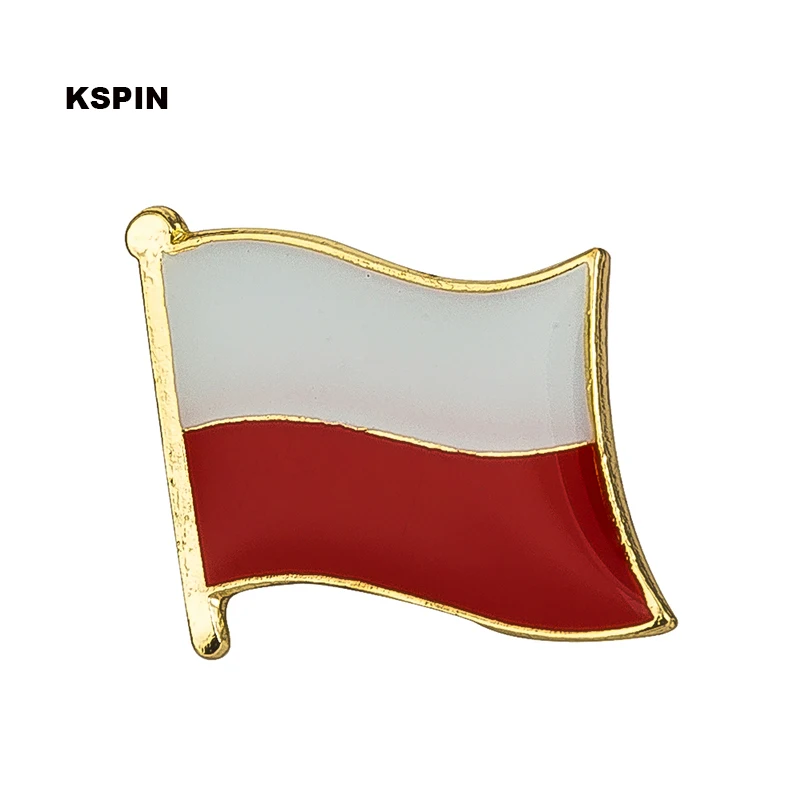

Poland Metal Flag Lapel Pin Badges For Clothes In Patches Rozety Papierowe Icon Backpack KS-0038