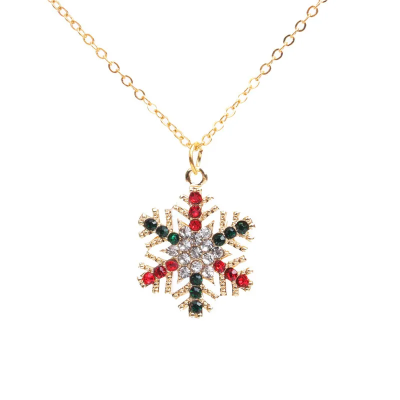 

Alloy Christmas Women Necklace Snow Bell Santa Claus Pendant Girl Party Gift
