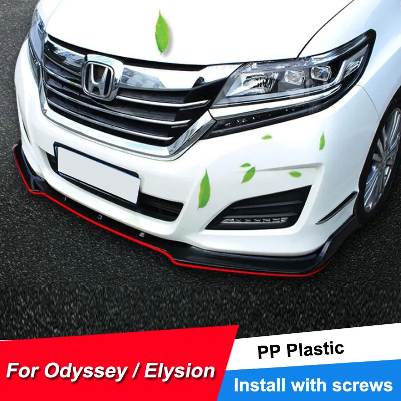 

Bumper Lips Spoiler For Honda Odyssey Elysion 2015 16 17 18 19 PP Plastic Bodykit Front Bumper Lips 3pcs/set For Odyssey Elysion