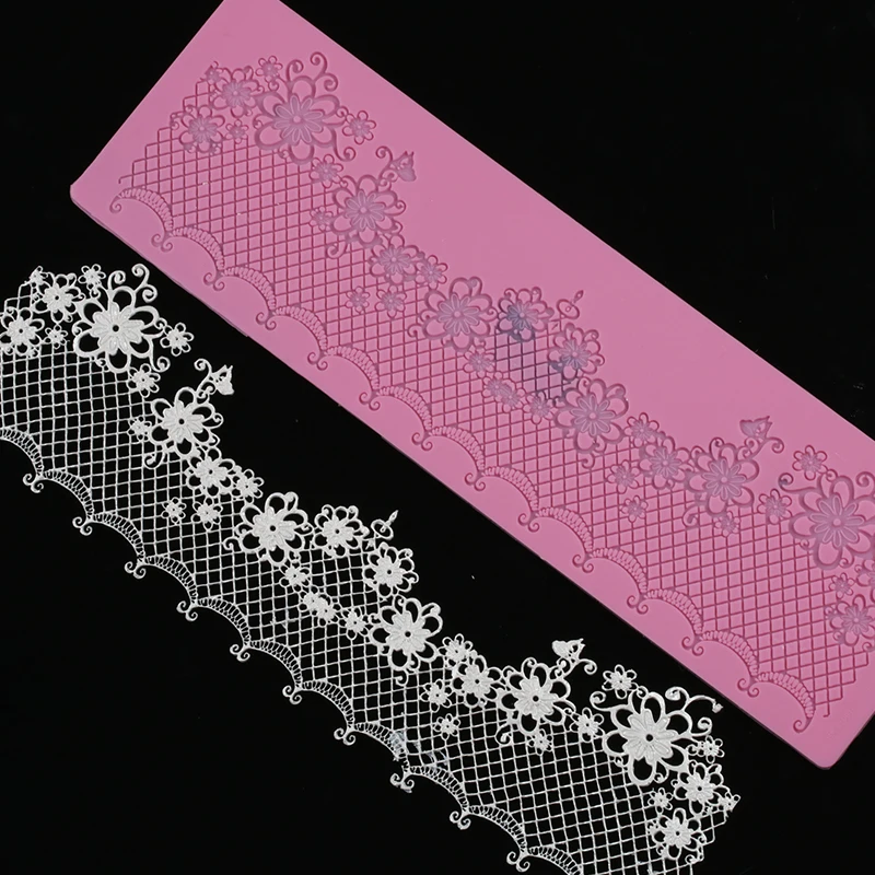 Большая силиконовая форма сахарный кружевной коврик легко снимающийся гибкий