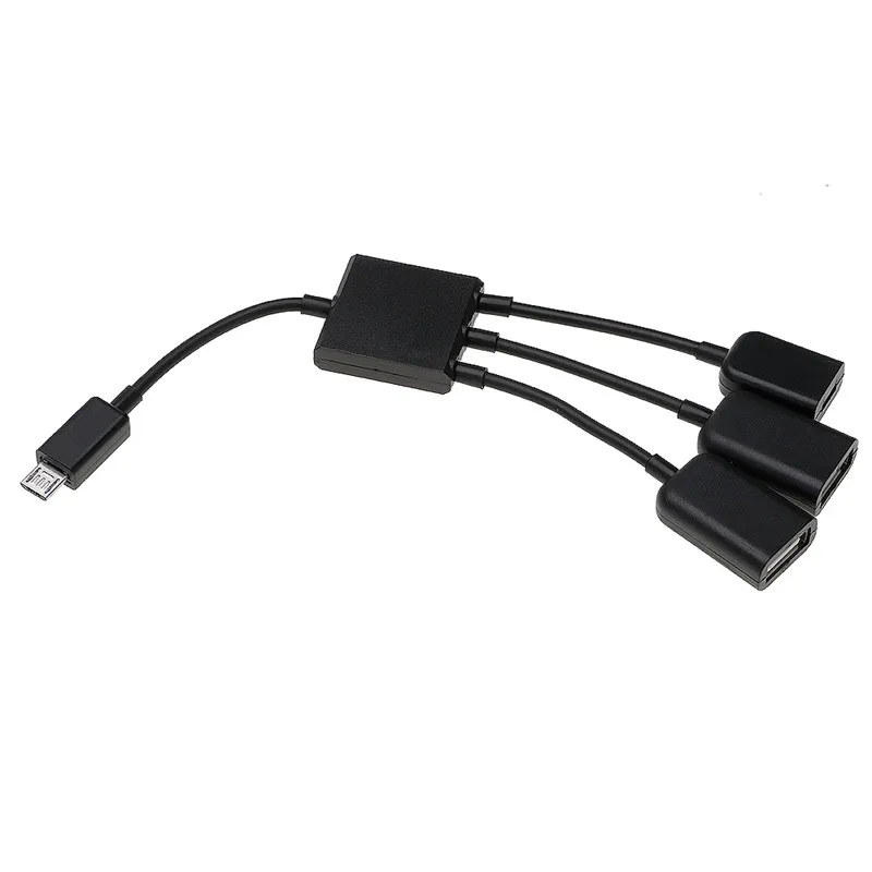 Micro USB на 2 порта USB 2,0 с 1 портом Micro USB зарядный концентратор OTG адаптер Черный