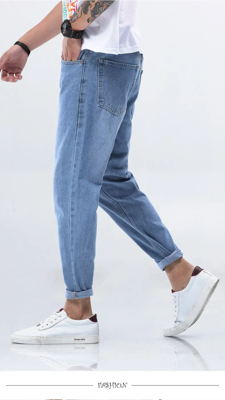 Solid Jeans Men Simple Pencil Pants Cotton Cargo Jeans Pant Male Trousers Youth Full Length Casual Chinese Brand Jeans Free Ship 06