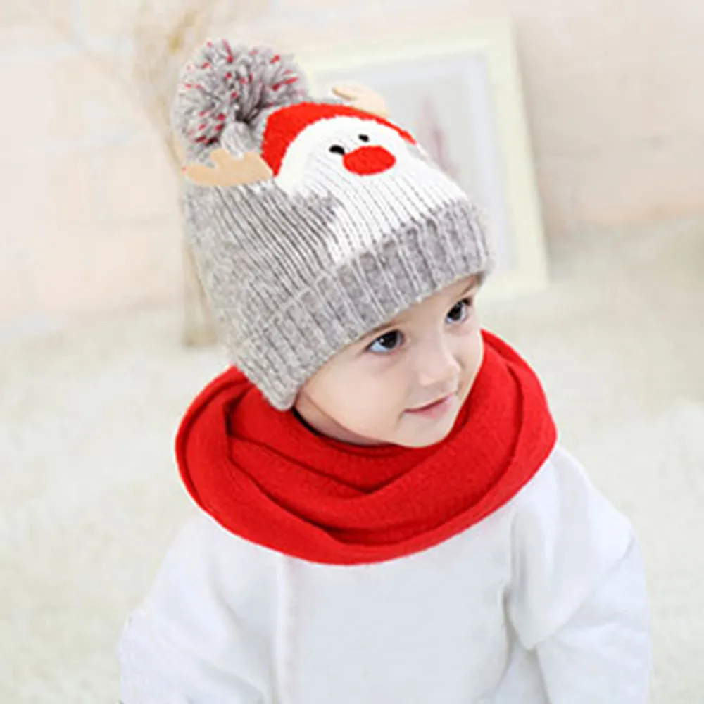 MUQGEW/Милая шапочка для маленьких детей; шапочка для мальчиков и девочек; Хлопковый вязаный шарик; теплые рождественские шапки; реквизит для новорожденных; gorro infantil casquet