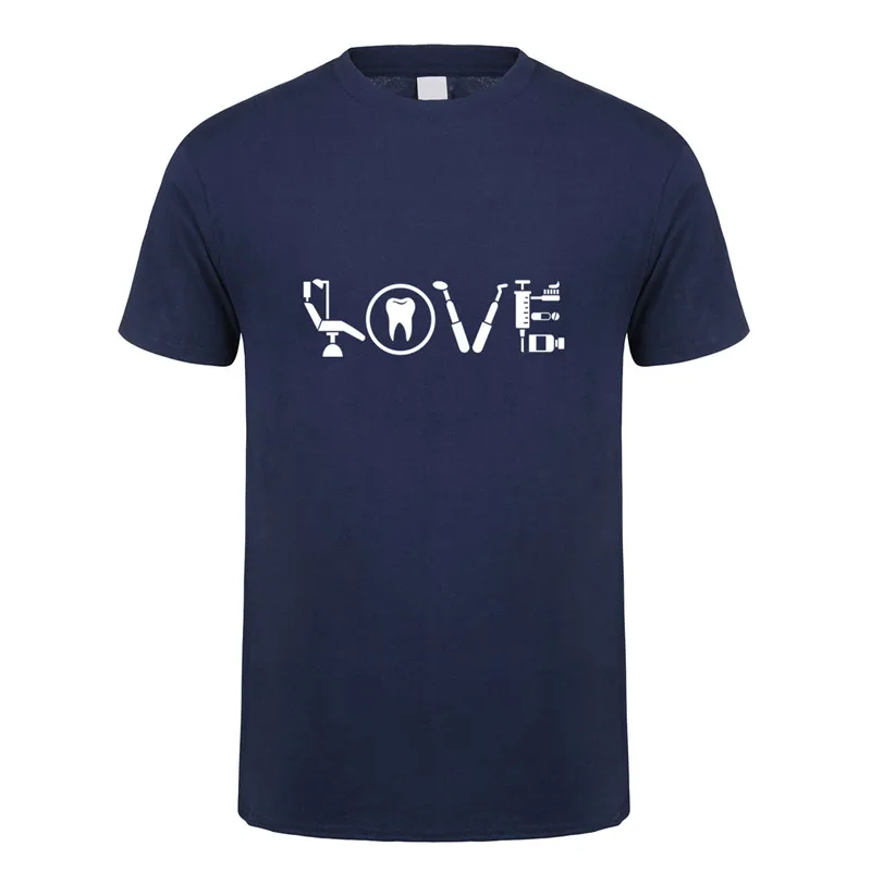 

Omnitee Love Equipments Dentist T Shirts Men Tee Funny Shirt Cotton Short Sleeve Tooth Doctor T-shirt Tops OZ-188
