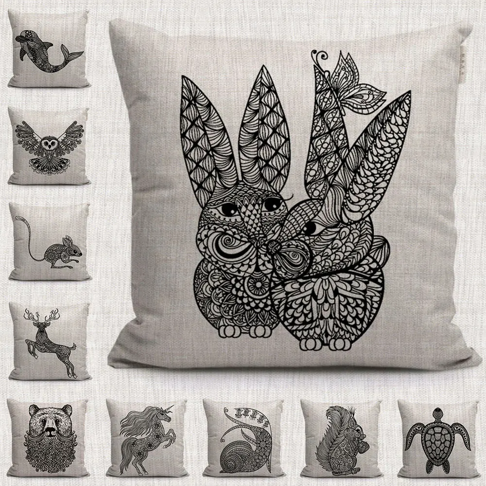 2017 sketsa kartun hewan Avatar kasus bantal dekoratif 