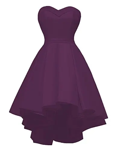 Роскошные Высокие Низкие мини-платья для возвращения на родину, летние Сатиновые Платья для особых случаев, 8 класс, выпускные платья Vestido De Formatura - Цвет: Plum