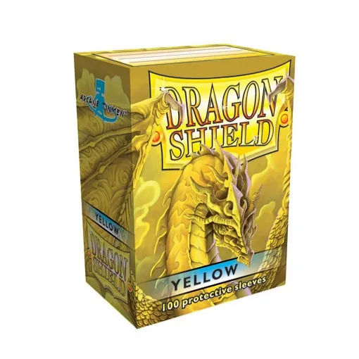 Dragon Shield, 100 шт./лот, не матовые карты, рукава, MGT, карты для настольной игры, игра в Звездные миры, защитные рукава для Pkm - Цвет: Yellow