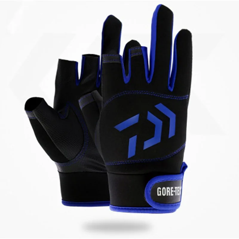 

2017 New Top Quality Anti Slip DAIWAS Fishing Gloves Three Five Cut Finger Leathe Outdoor Sports Slip-resistant Fishing Gloves