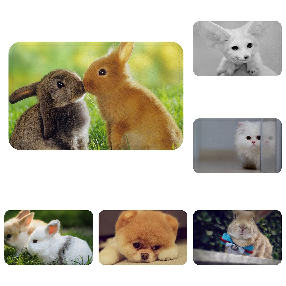 

Lovely Animals Rabbit Dog Cat Art Cool Mat Bath Carpet Decorative Anti-Slip Mats Room Car Floor Bar Rugs Door Home Decor Gift
