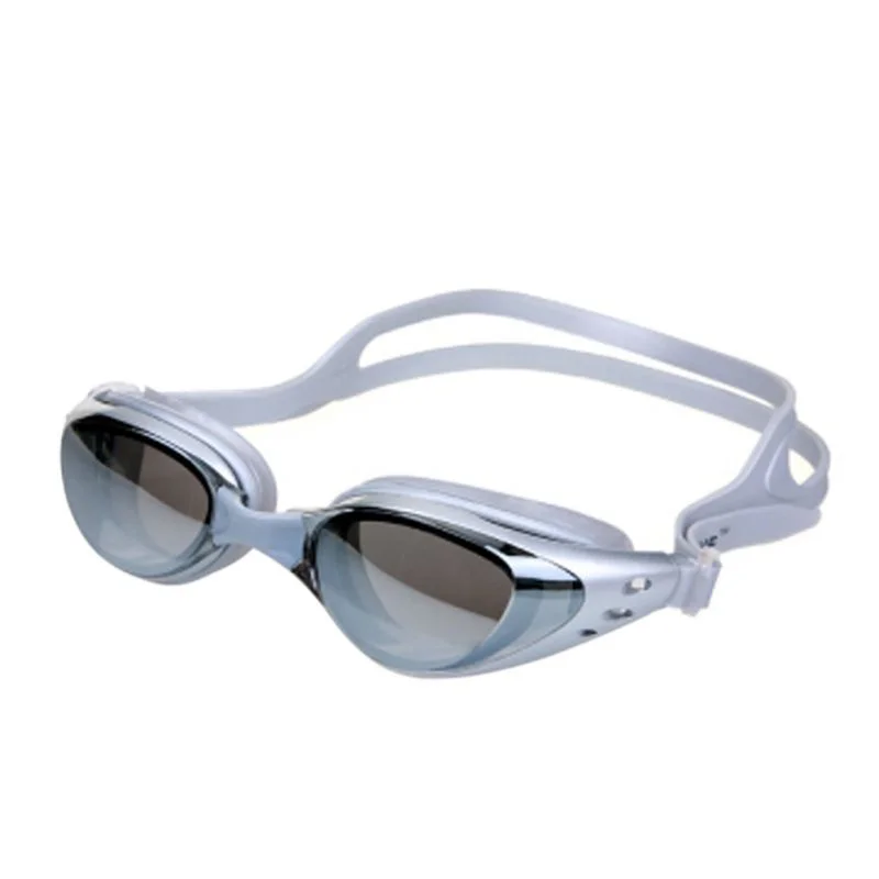 Водостойкие зеркальные очки для плавания силиконовые уплотнения Дайвинг стекло es защита от ультрафиолета-туман Анти-разбивать очки для плавания - Цвет: Серый