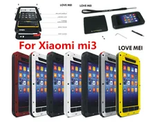 Xiaomi mi3 case mi 3 Original LOVE MEI Powerful Shockproof Dirtproof Waterproof Metal phone Cover Case MOQ:1PCS