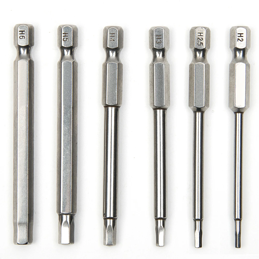 Tête hexagonale intérieure en acier S2, perceuse magnétique, jeu de tournevis, embouts, Kit de tournevis, outils à main 6 pièces de 75mm