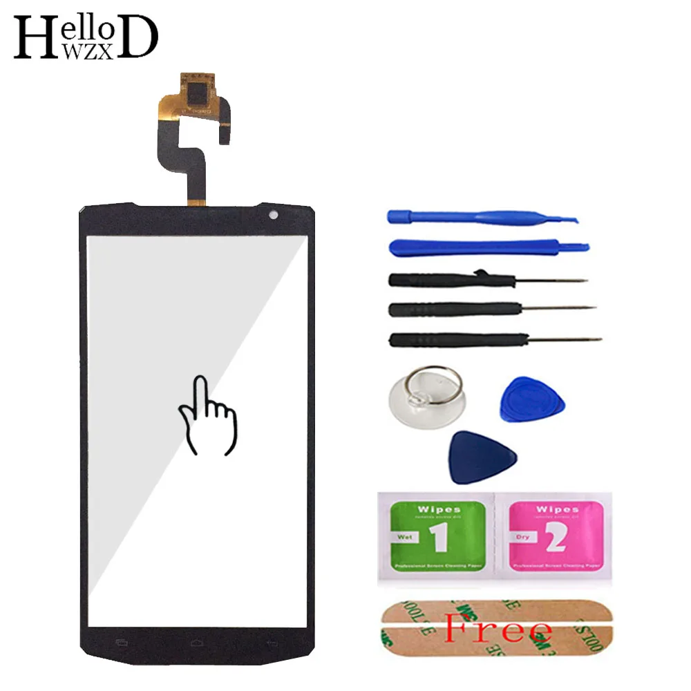 

HelloWZXD 5.5'' For Oukitel K10000 Touch Screen Glass Front Glass Digitizer Panel Lens Sensor Flex Cable Tools + Adhesive Gift