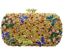 Pochette Soiree Hochzeit Braut-accessoires Handtaschen Luxus Kristall Kupplung taschen schmetterling form muster kristall abendtasche 88286