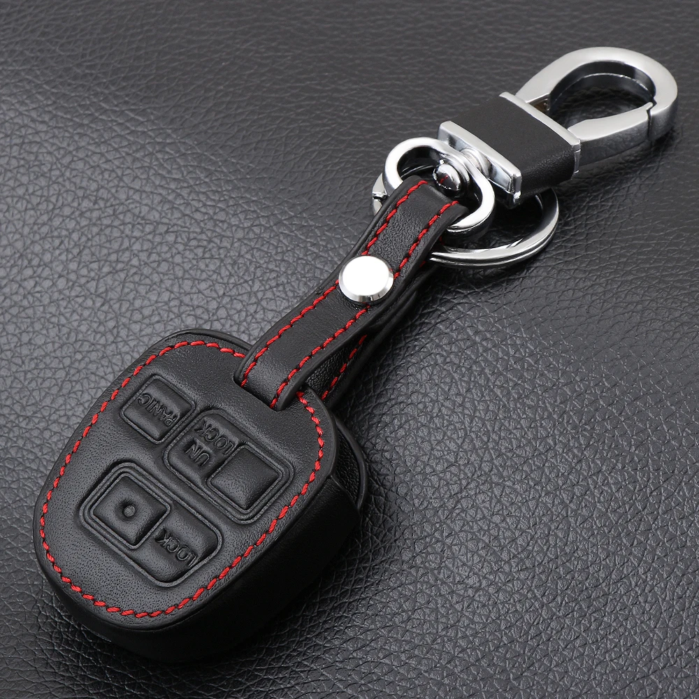 

VCiiC 3 Buttons Genuine Leather Remote Car Key Cover Case For TOYOTA CAMRY RAV4 PRADO COROLLA AVENSIS LAND CRUISER Yaris