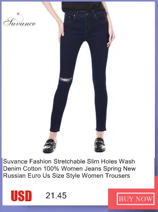 Suvance Fashion Stretchable Low Waist Ripped Holes Spring Cotton Pencil Jeans Qaulity Materials Trousers