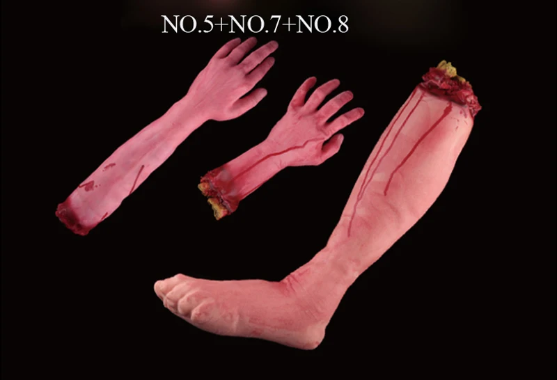 Cosplay&ware 1pcslot Halloween Prop Horrible Broken Limbs Fingers Legs Arm Feet Latex Tricky Toys Party Decorations -Cosplayware Store