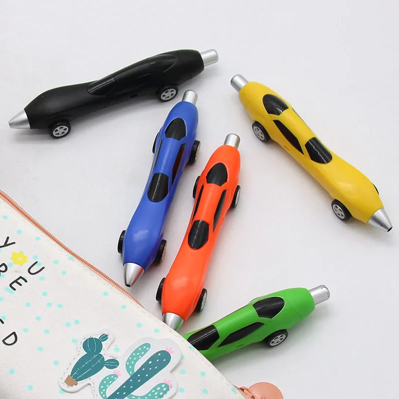 1 шт., 6 цветов, автомобильная шариковая ручка, креативная шариковая ручка в форме автомобиля, тонкая шариковая ручка 0,7 мм, синие чернила, офисные школьные принадлежности, канцелярские принадлежности